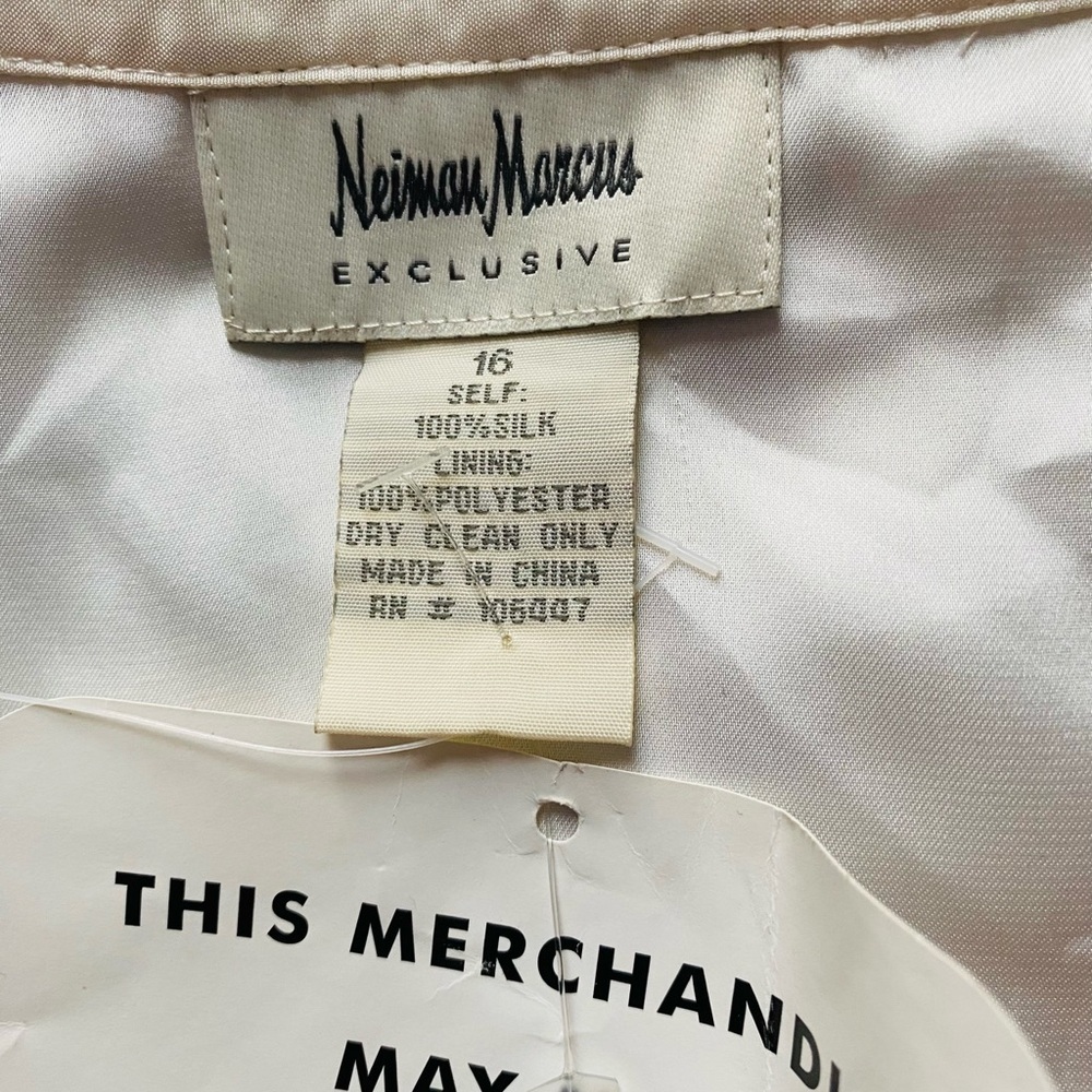 Neiman Marcus Exclusive Women’s Silk Two-Tone Taffeta Sleeveless Shirt Dress 16 - Picture 8 of 8